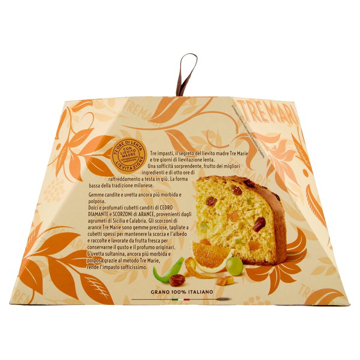 Tre Marie Il Panettone Milanese 1 kg klassischer italienischer Weihnachtskuchen mit Rosinen & kandierten Zitrusschalen