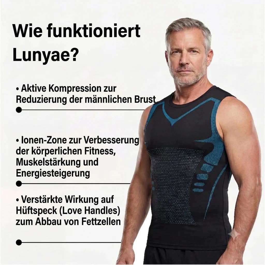 MEIION Solverana Kompressionsshirt Herren Bauch Weg Unterhemd Figurformend