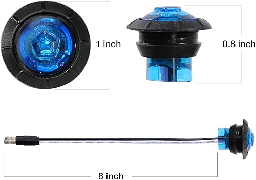 Miniatura 3 de Meerkatt Paquete de 20 luces LED rojas redondas en miniatura de 34 pulgadas, diseño de 2 cables, luces de marcador laterales delanteras y traseras