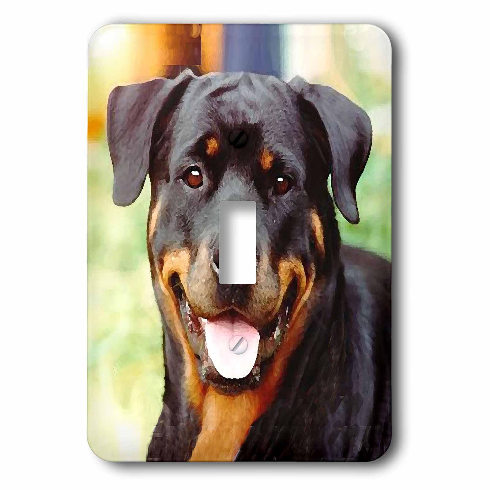 Rottweiler interrupteur bascule simple plaque de finition murale de salon 3dRose Lsp_4368_1