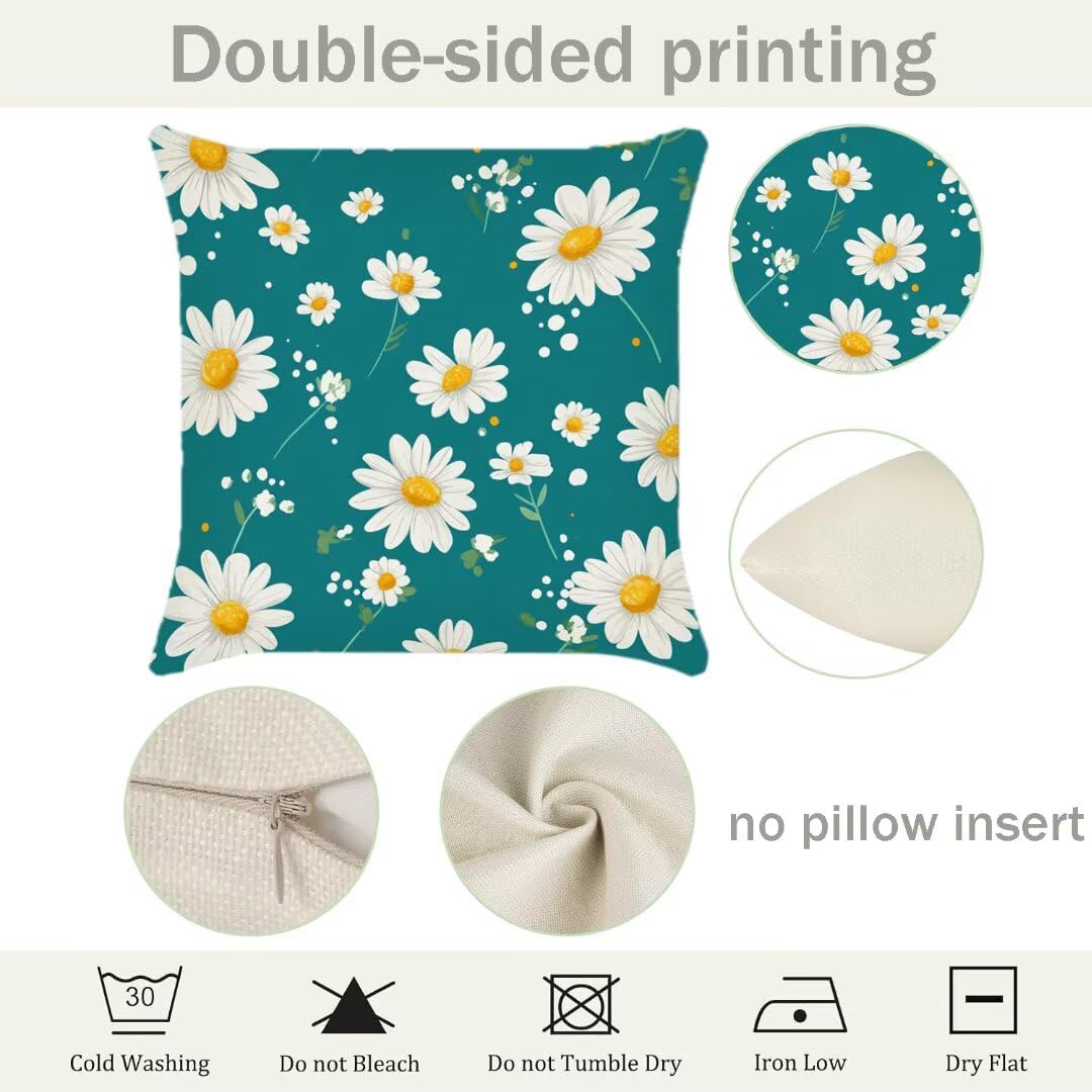 Fundas Cojines 40x40 cm Exterior Cojines Primavera Fundas de Almohada Juego de 4, Cuadrados Funda Cojin Verano Almohadas con Cremallera Invisible, Sofa Cama Decorativos para Hogar, Jardín, Salón Ym93