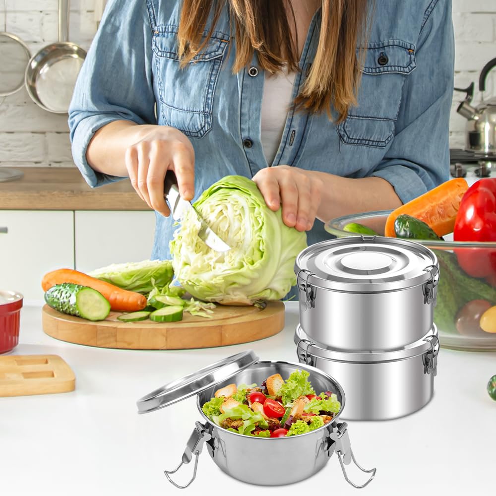 3 Fiambreras Acero Inoxidable 350 Ml + Bolsa Térmica – Herméticas A Prueba De Fugas Para Comidas Y Frutas