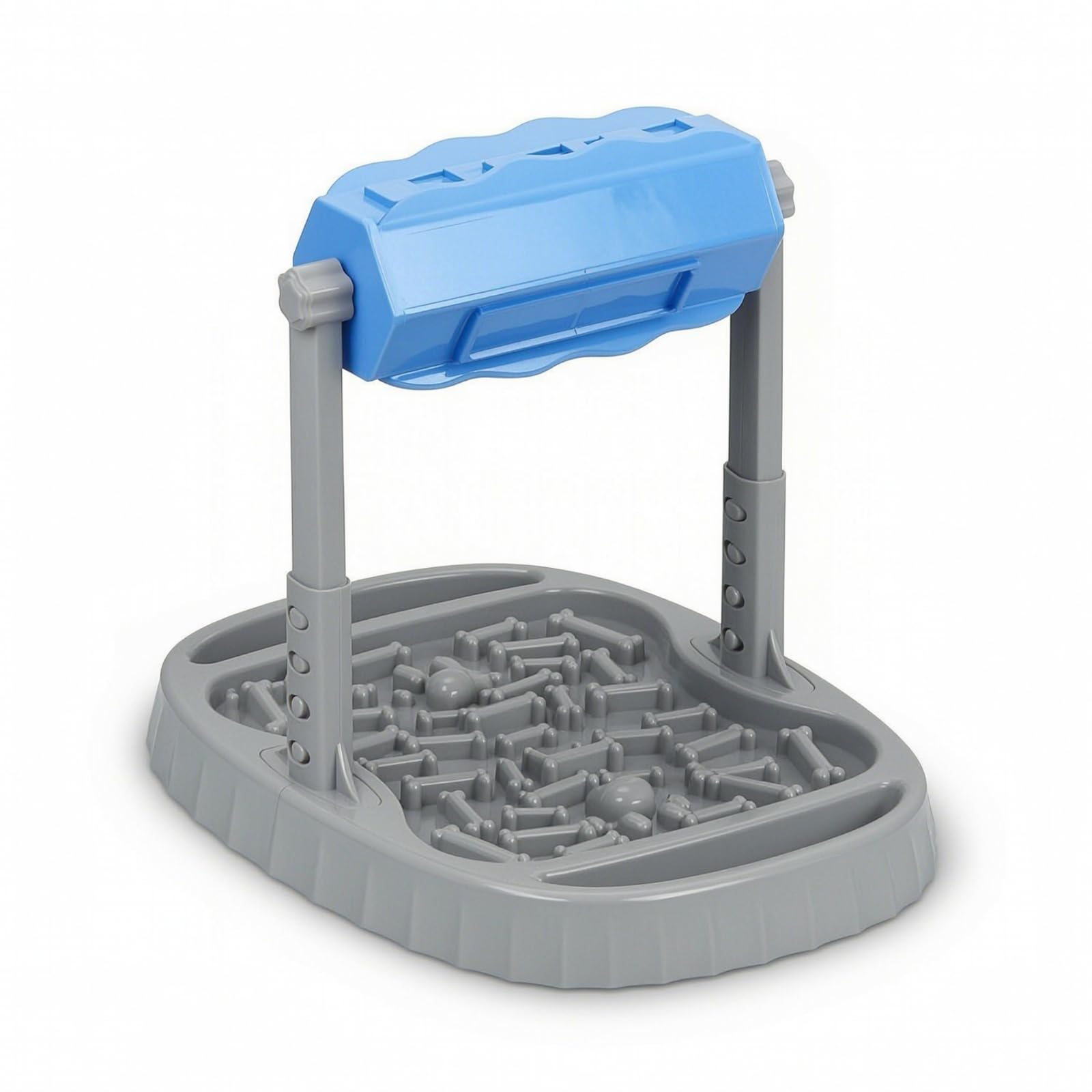 Gamelle Anti-glouton Distributeur Interactif Mangeoire Labyrinthe Puzzle Rotatif Mécanisme Réglable en Hauteur en Libère Les Croquettes Lentement, Bleu