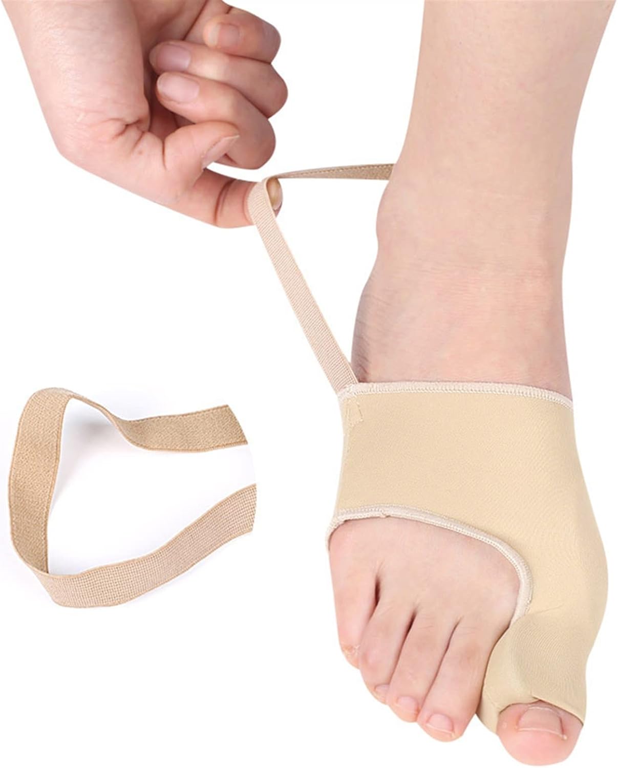 MUSUMI Thumb Toe Straightener Separator Bunion Corrector Pad Stretch Hallux Valgus Toe Protector Guard Orthopedic for Women and Men (Black L)