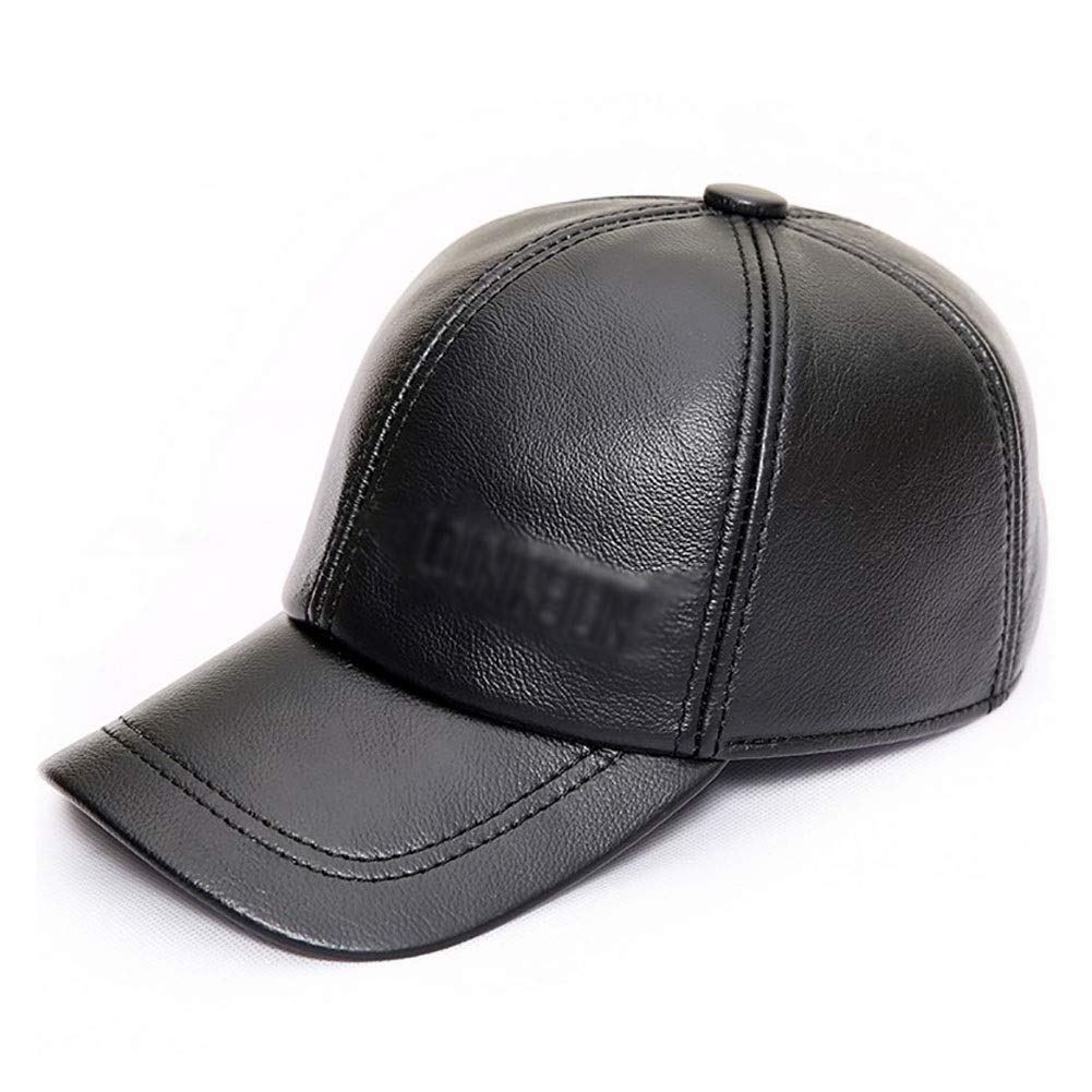 G&F Męska czapka z daszkiem z prawdziwej skóry czapka kopuła z opaską potową oddychająca regulowana rozmiar 55-60 cm