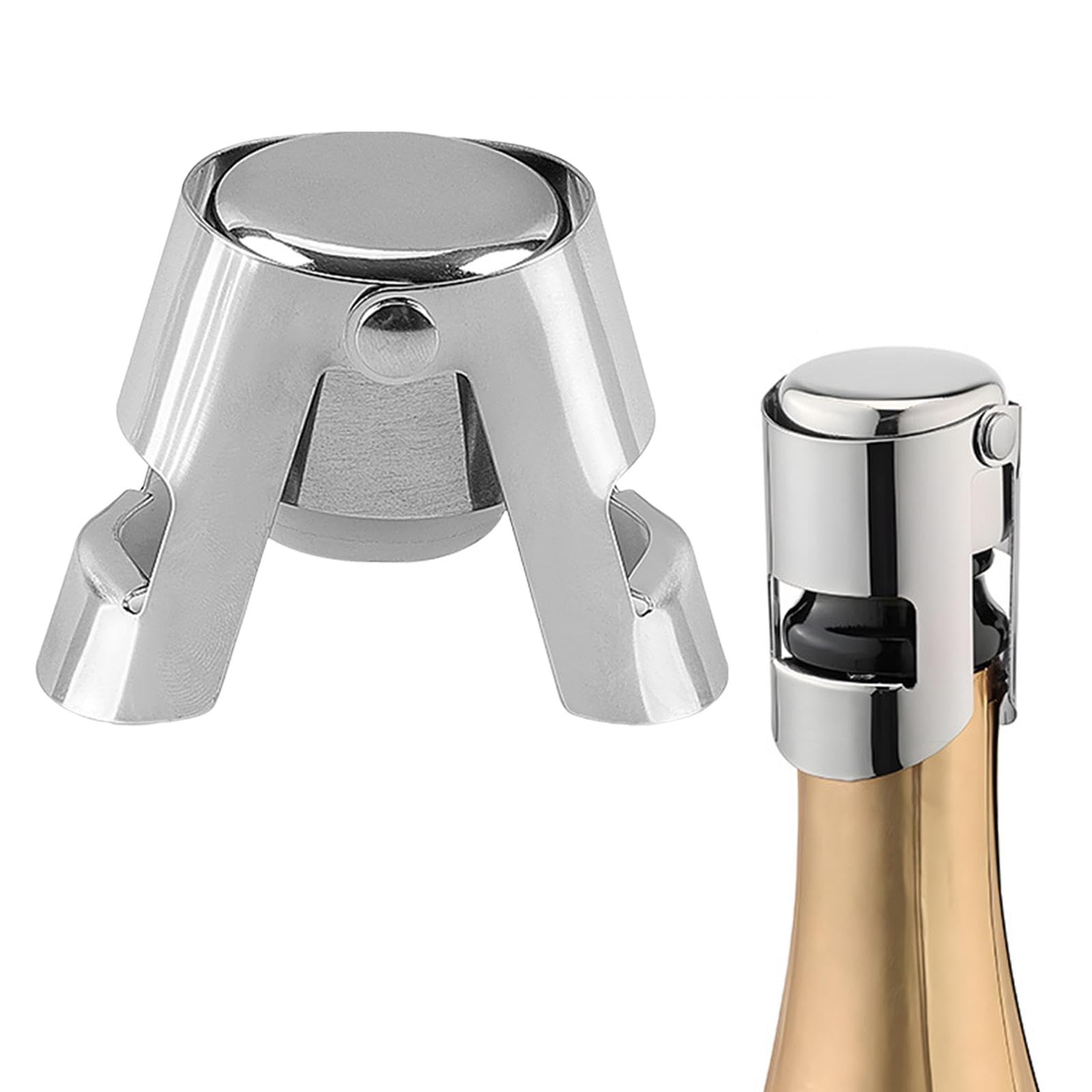 perfk 5 Bouchons de Vin Réutilisables Professionnels pour Bouteilles de et de Champagne, Préservant d'air. Idéal pour Les Amateu, 4 pièces