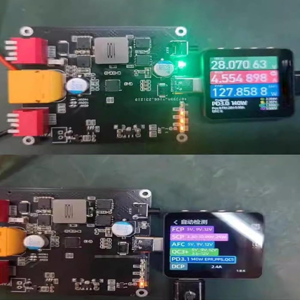 Módulo de Carga Rápida PD3.1 IP2366 de 140 W para Baterías de Litio 2S-6S con Funcionalidad Bidireccional