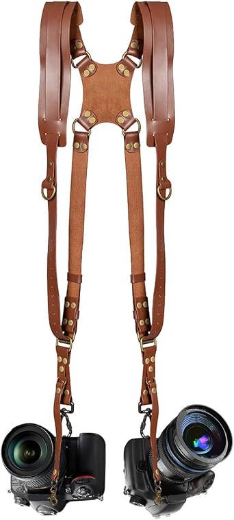 Jumyee Double Camera Harness Brown & Black 2P