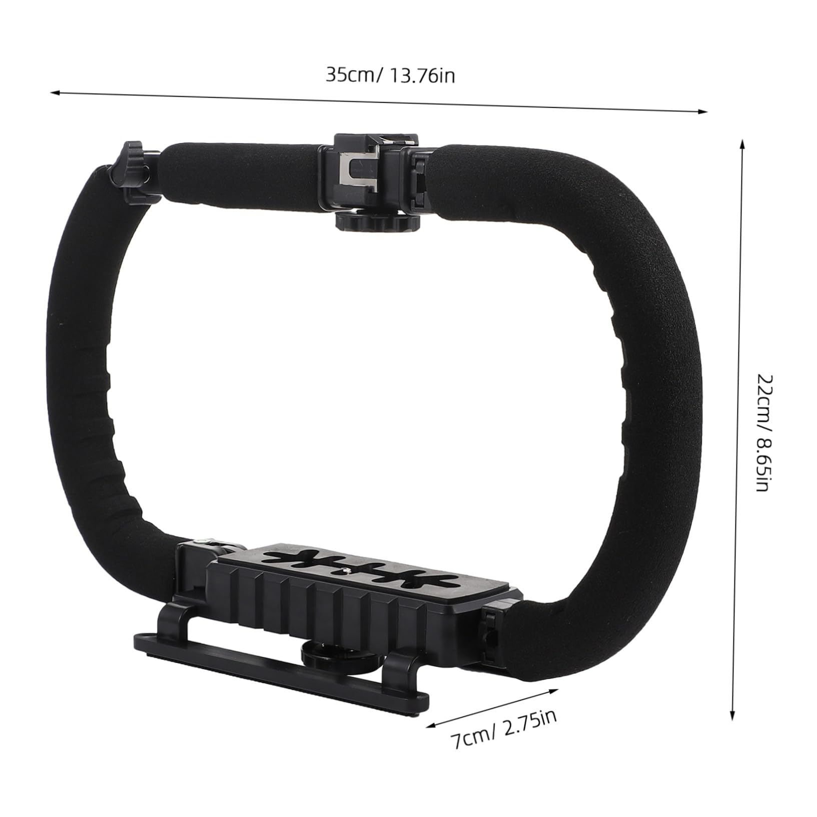 VILLCASE Estabilizador de Cámara Soporte Plegable Tornillo 1/4 para Cámaras Réflex y Móvil Mango de Esponja Antidesgaste y 3 Puertos Zapata Fría