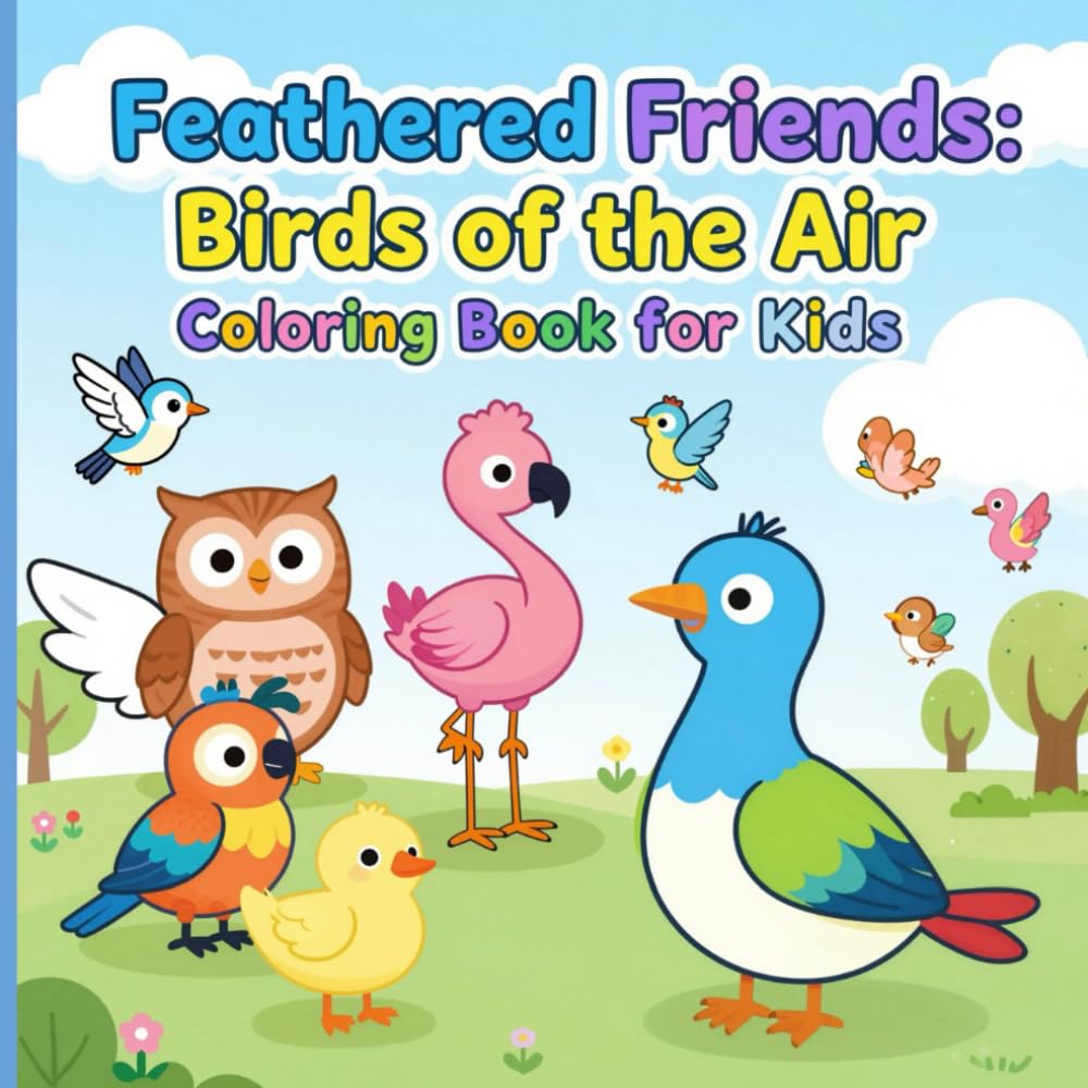 Feathered Friends: Birds of the Air Coloring Book for Kids
