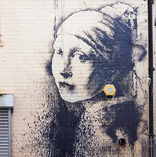 限定マット額装品/バンクシー/Girl With A Pierced Amazon.com: Banksy 