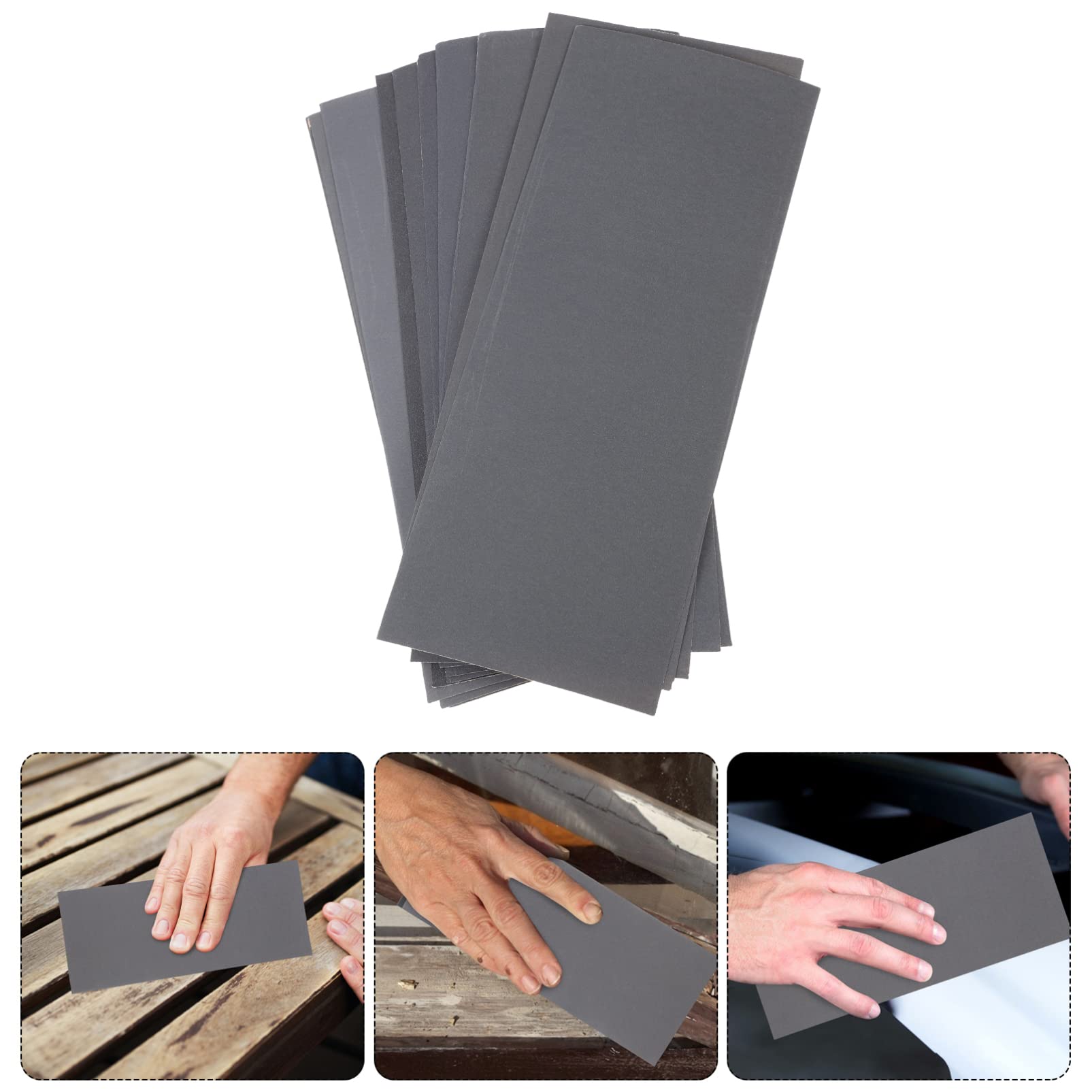 SEWACC 36 Feuilles papier de verre ponceuse grincer ultra performance du grain bandes ponçage des lettres polissage aléatoire Sable voiture Assortiment de papiers abrasifs humides et secs