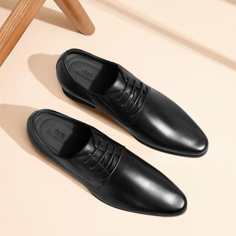 CHAMARIPA Zapatos de Elevación Invisibles para Hombre - apatos de Vestir Formales con +8 cm de Aumento de Altura - Oxford y Derby de Piel para Negocios y Oficina H62Y11K011D 42EU