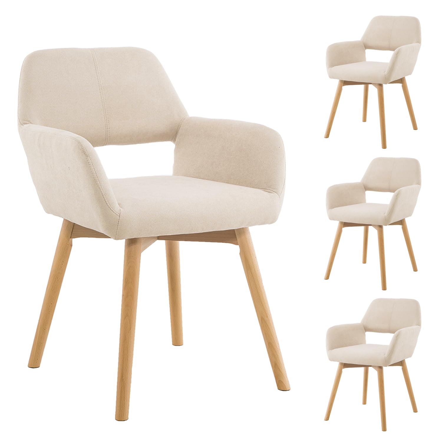 YEEFY Mid Century Modern Dining Chairs Set of 4 & 2 & 6 Comfy Accent Chair Upholstered Kitchen Dining Living Room Chairs for Bedrooms Waiting Room