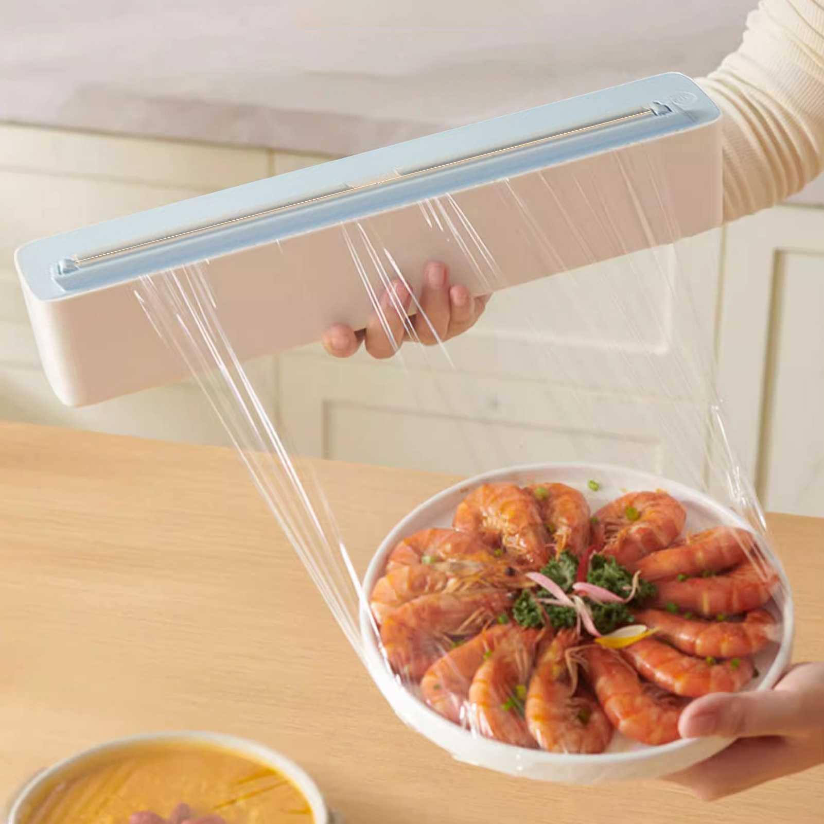 Dispensador de film plástico rellenable, dispensador de film transparente y dispensador de papel de aluminio, dispensador de film plástico, papel de aluminio y cera para organizar el almacenamiento en
