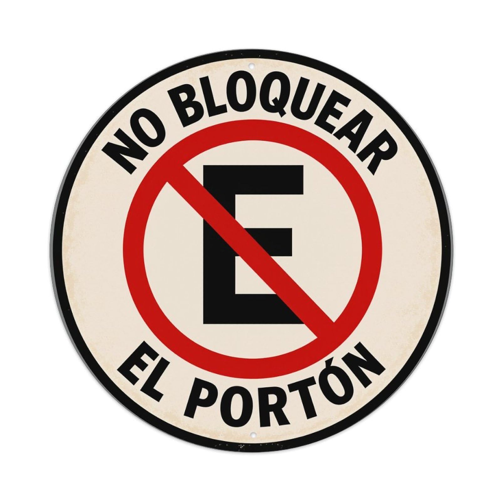 Do Not Block The Gate Round Tin Sign Vintage Metal Poster, Home Bar Garage Man Cave Cafe Indoor & Outdoor Wall Decoration 8x8Inches
