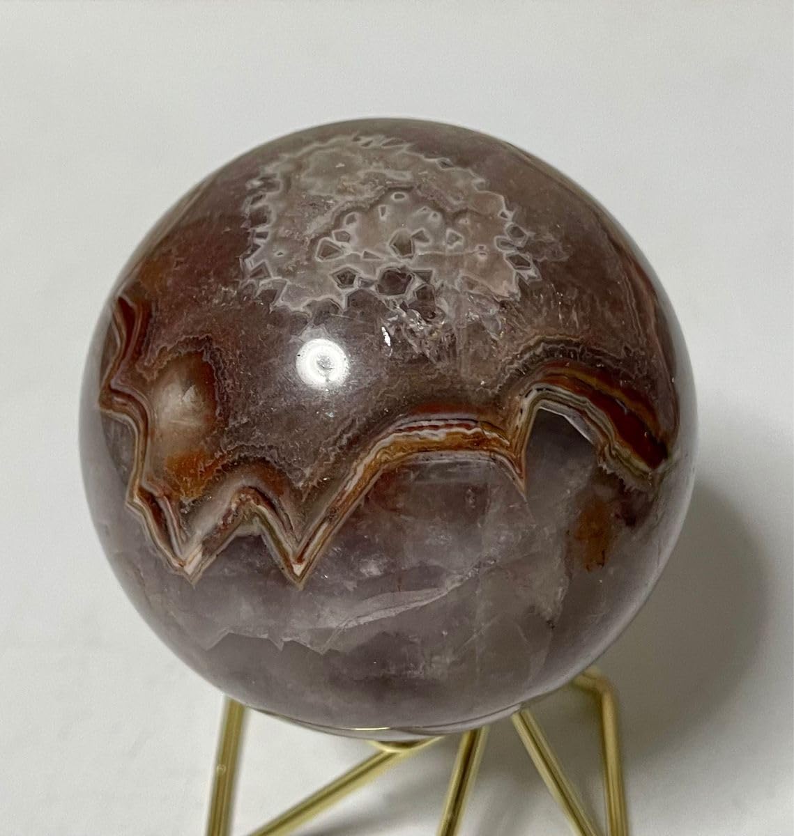 りすとくまさま専用アメジストとモスアゲートの共生　スフィア　天然石置物 りすとくまさま専用アメジストとモスアゲートの共生 スフィア 天然石