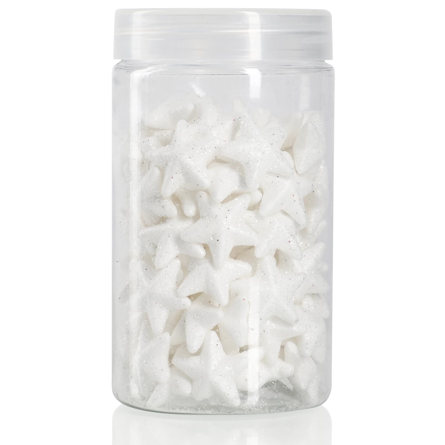 COM-FOUR® 10g brokatowe gwiazdki - dekoracyjne gwiazdki z pianki polietylenowej - wszechstronna dekoracja swiateczna z brokatem - ozdoby choinkowe - idealne do rekodziela
