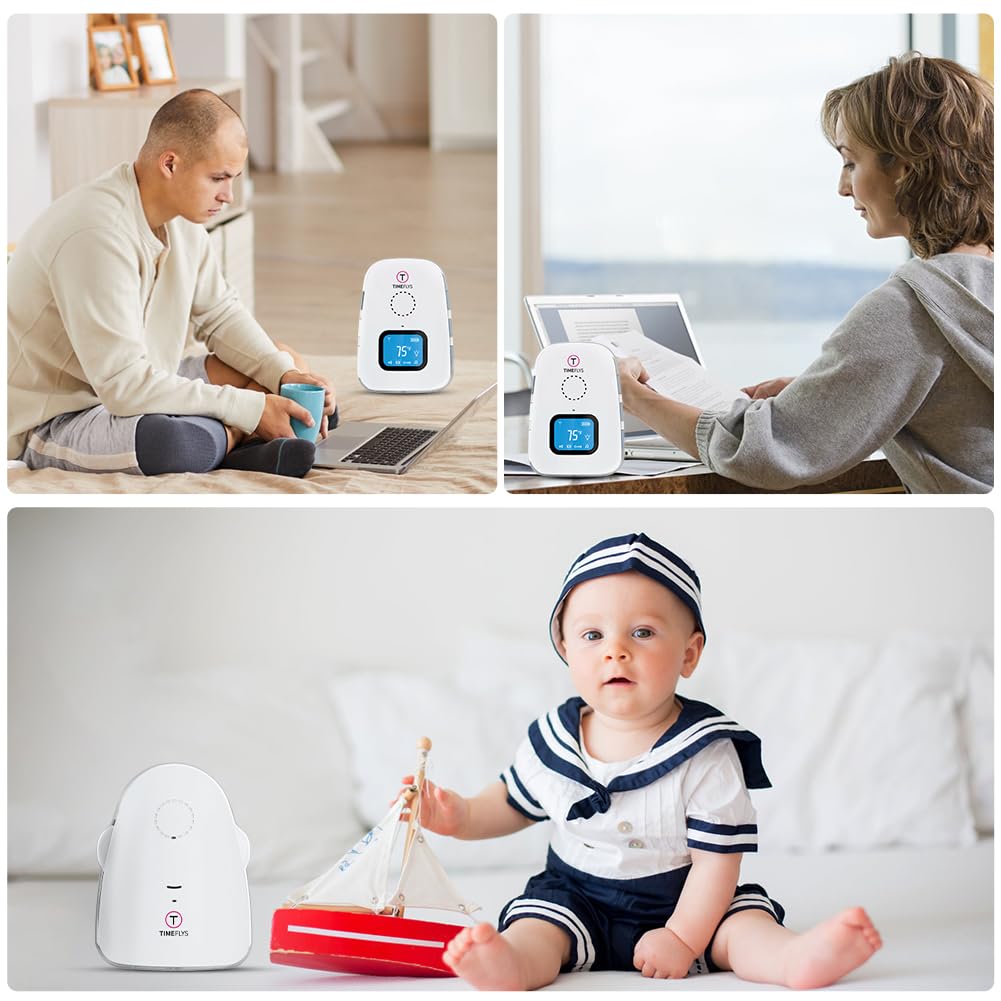 Audio Baby Monitor TimeFlys Twin Mustang Panda,Talk Back Intercom,Long