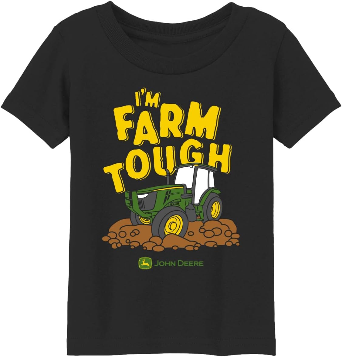 John Deere Toddler Boys I'm Farm Tough Tractor Tshirt in Black