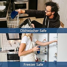 Teivio 32-Piece Kitchen Plastic Wheat Straw Dinnerware Set, Service for 8, Dinner Plates, Dessert Plate, Cereal Bowls, Cups, Unbreakable Colorful Plastic Outdoor Camping Dishes, Midnight Blue