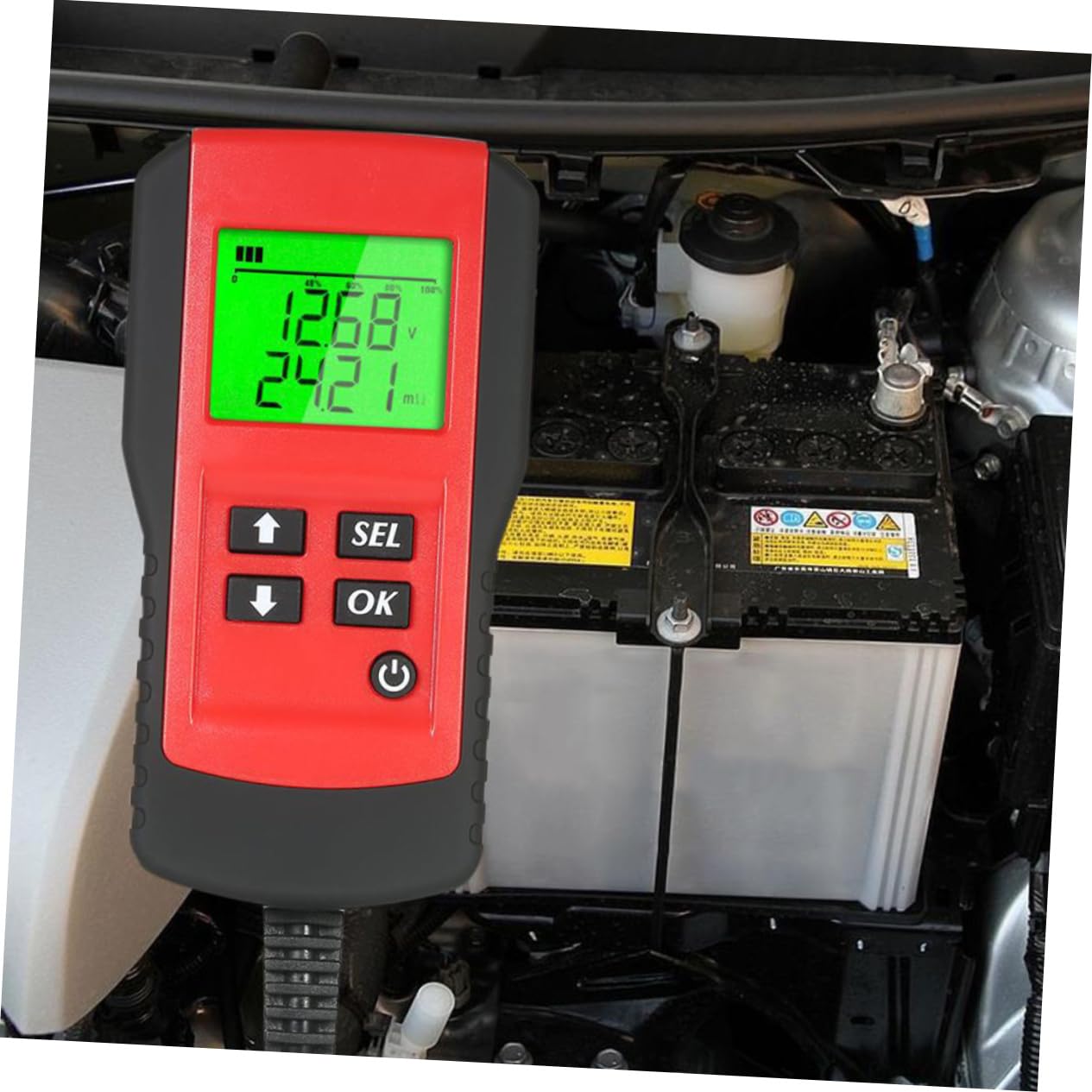 Alipis Tester Per Batteria Auto Analizzatore Di Carica Digitale Display Lcd Chiaro Strumento Di Test Per Batterie Auto Affidabile e Preciso Misura Intervallo