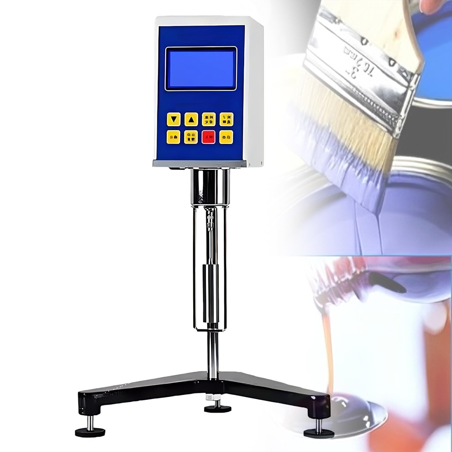 Digitales Viskosimeter-Kit mit 4 Rotoren und Temperatursonde, tragbares Viskositätsmessgerät für genaue Flüssigkeitsmessung, kompakte Größe 370 x 325 x 280 mm