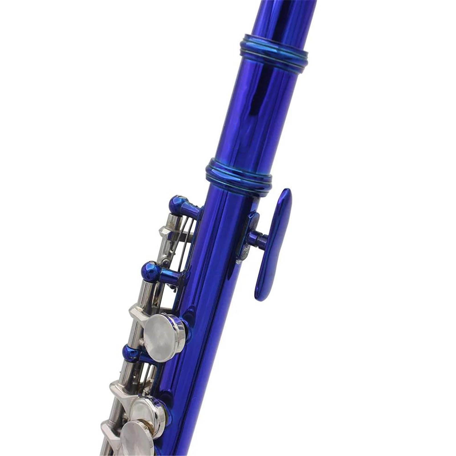 flauto traverso Chiave C Piccolo Flauto Di Mezza Misura Professionale In Cupronichel Blu Argento Chiave Piccolo Con Custodia Imbottita In Tessuto