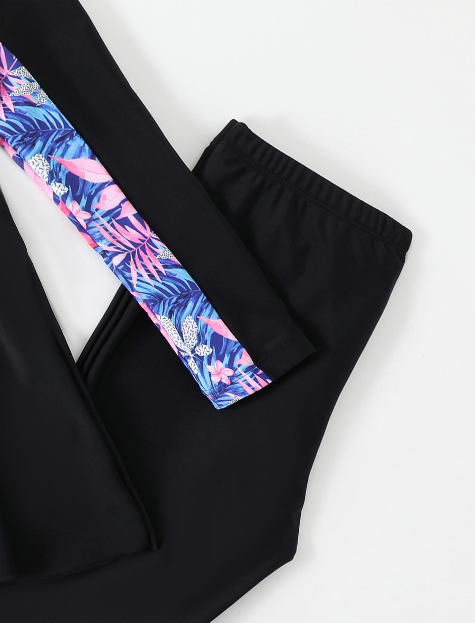 Maillot de bain musulman pour filles - Burkini islamique à manches longues - Haut de bain avec pantalon de bain 2 pièces - Tankinis - Maillot de bain modeste pour enfants