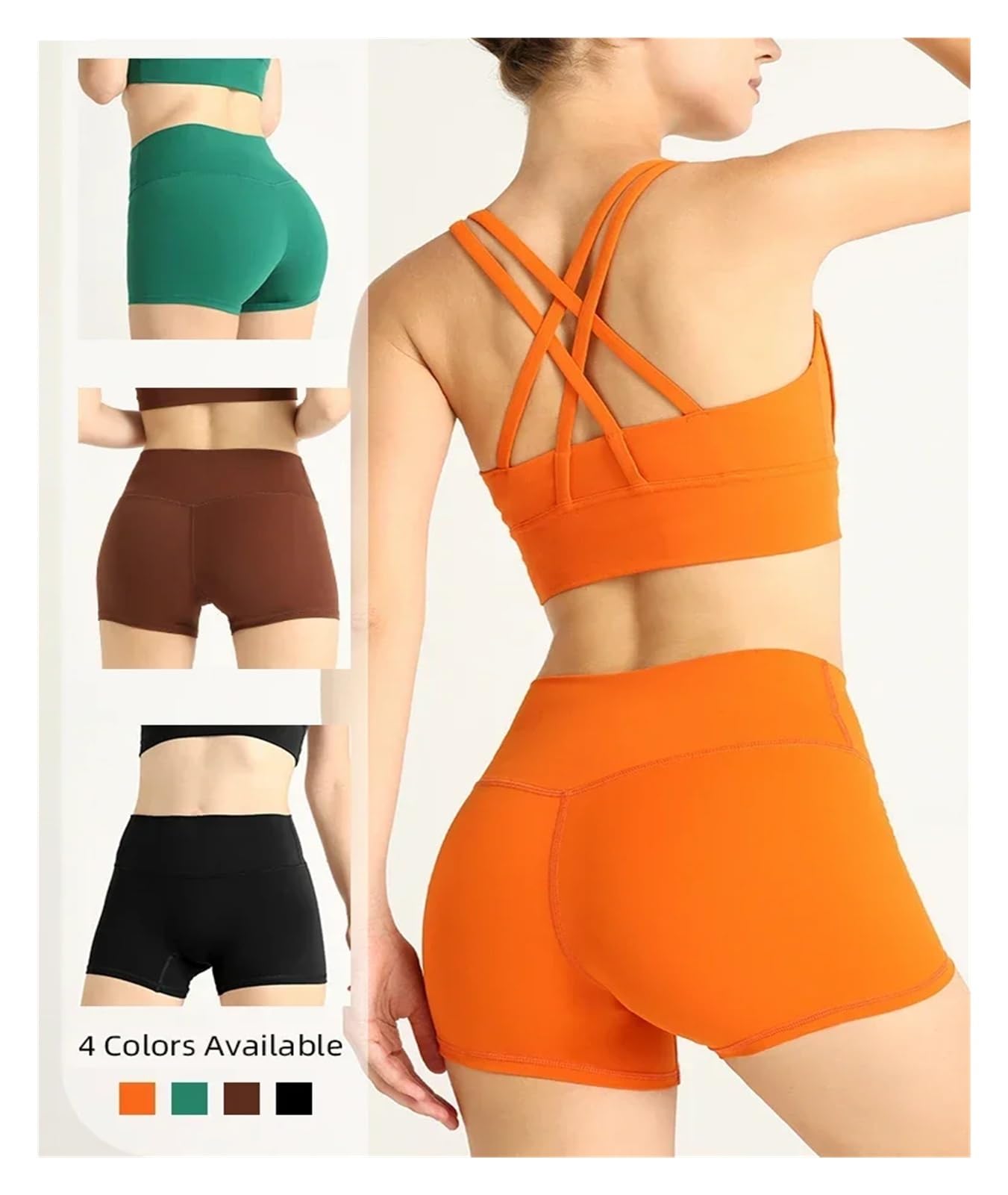 Ensemble de Yoga et Fitness sans Couture, 2 pièces, Soutien-Gorge croisé dans Le Dos, Haut Court, vêtements de Sport