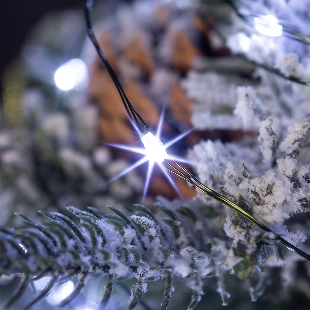 Catena Luminosa 200 metri 2000 LED Filo di Rame Verde Bianco Freddo, Impermeabile per Interni/Esterni con Telecomando 8 Modalità per Albero di Natale, Patio, Giardino, Cortile