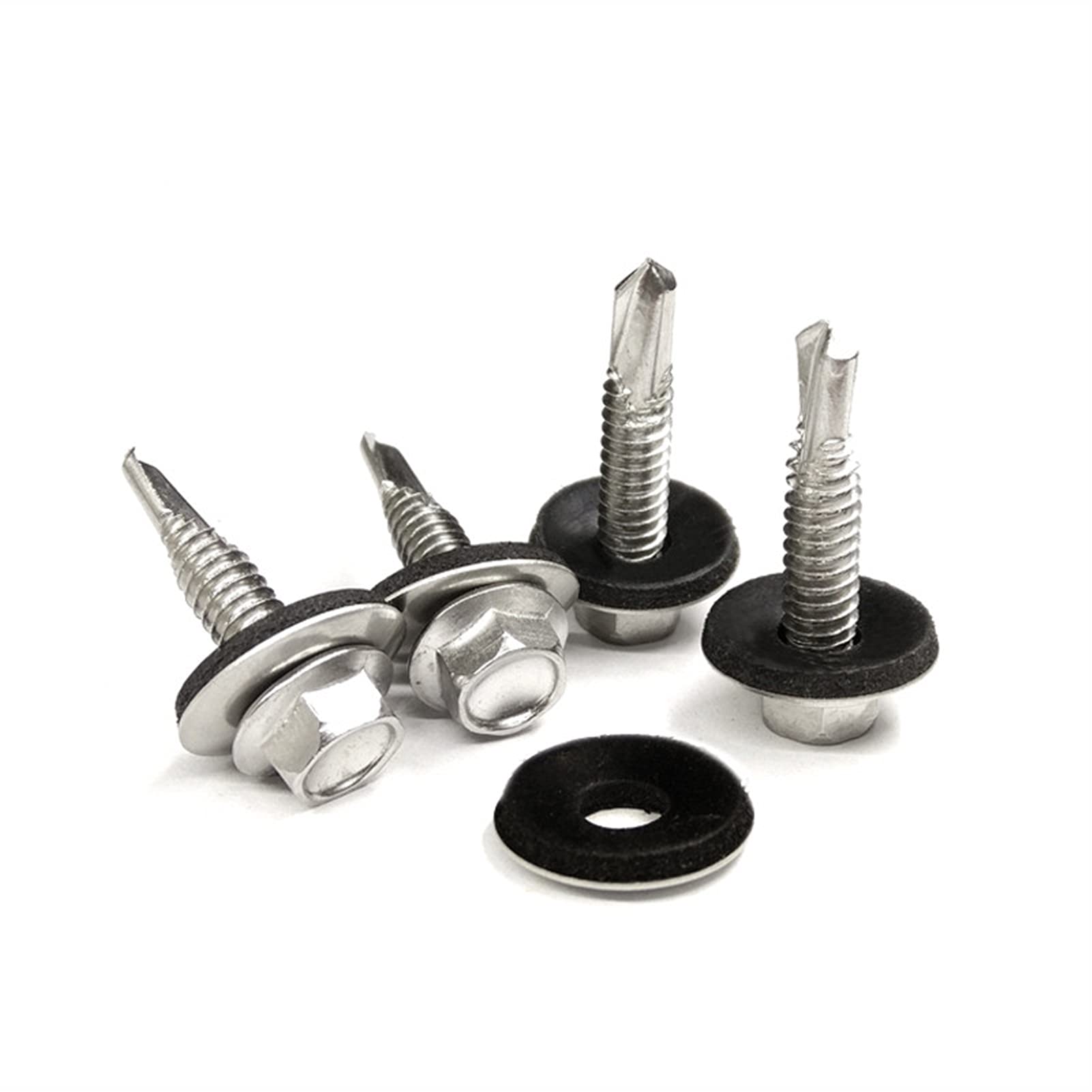 Zkenshan-Arandela Plana M4.2 M4.8 M5.5 M6.3 M8 M10 304 Lavadora a prueba de agua de acero inoxidable Anti resbalón Lavadora Taladro Tallo Auto Toque Junta de Tornillo, buena resistencia al desgaste