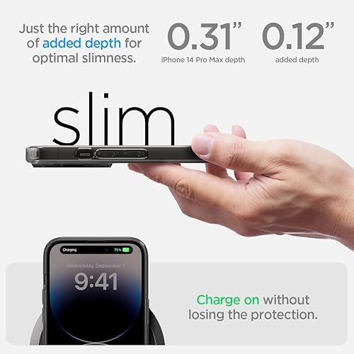 Miniatura 8 de Spigen Ultra Hybrid MagFit Funda con Impresión Digital Directa para iPhone 14 Pro Max Diseño PersonalizadoCompatible con Magsafe - Zero One Negro