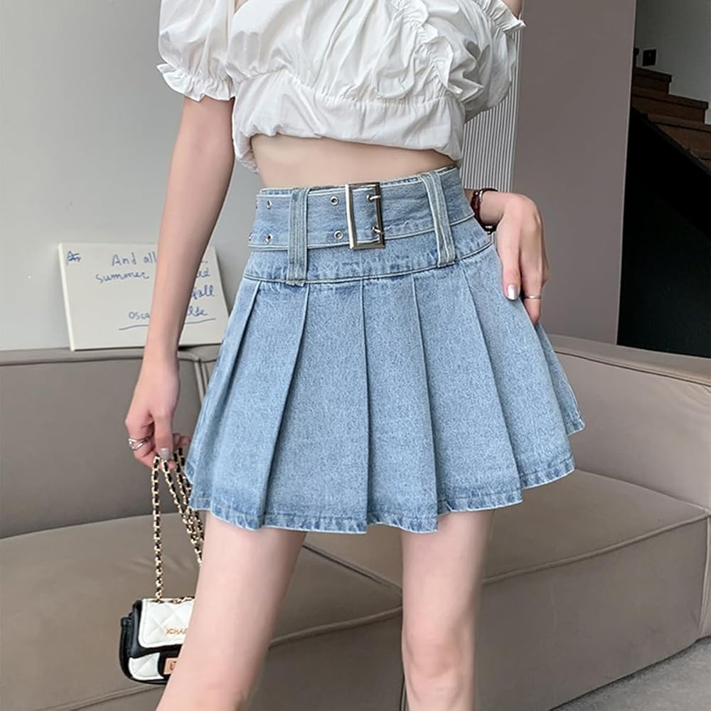 Amazon.com: kakarin choyx Denim Skirt Y2K High Waisted