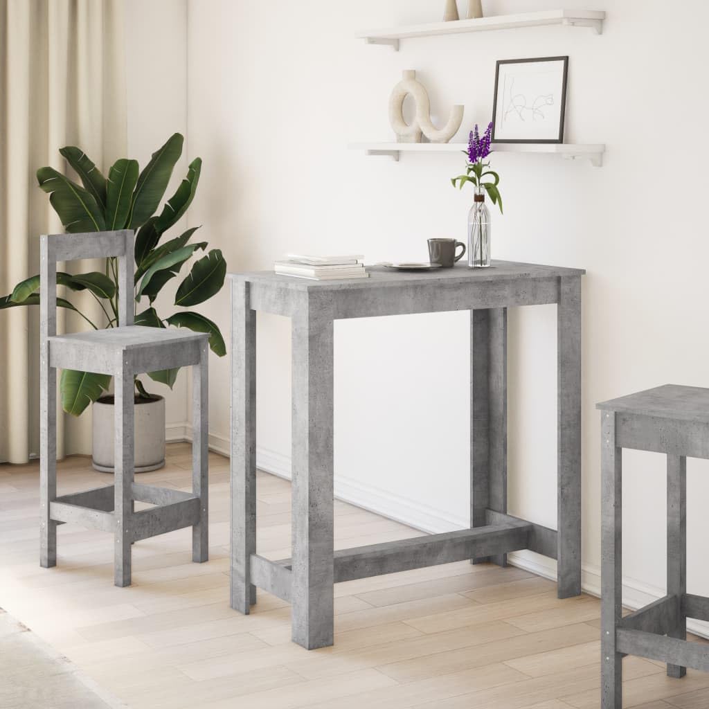 Tavolo da Bar Grigio Cemento 102x50x103,5 cm in Truciolato | Mobile alto per cucina o soggiorno, ideale per aperitivi e pasti veloci, con struttura stabile in truciolato.