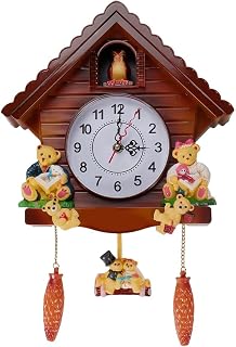 Jumplushion Reloj de pared con péndulo de cuco para el hogar, sala de estar, oficina, dormitorio, decoración artística, 43 x 28 x 7 cm