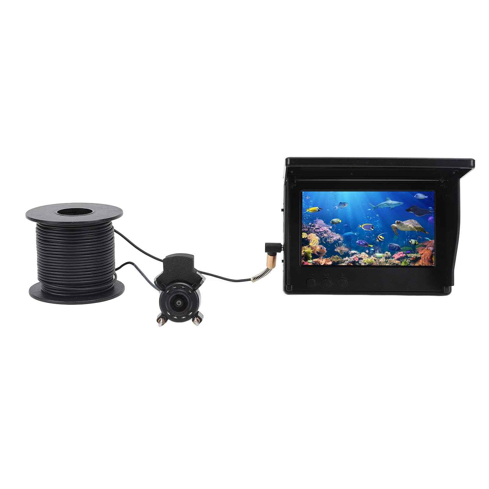 Telecamera per la pesca subacquea, drone subacqueo ecoscandaglio con schermo da 4,3 pollici HD 1080p con cavo da 15 m per la pesca in kayak in barca sul lago ghiacciato