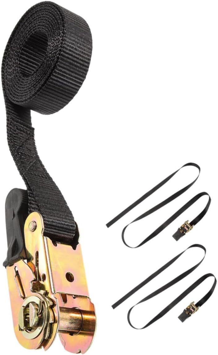 3pcs Adjustable Heavy Duty Ratchet Tie Down Straps for Trucks and Motorcycles for Cargo Transport and Household Use and Resilient Design