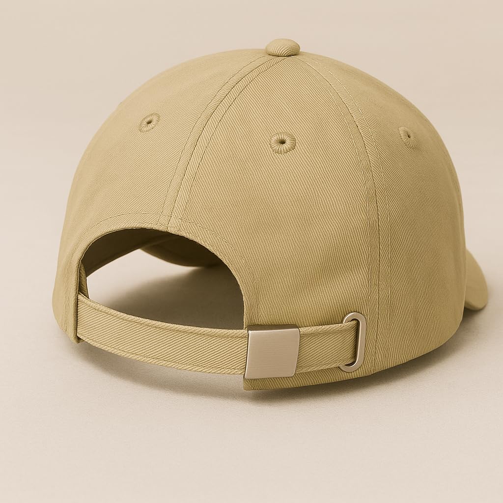 Pack of 3 Beige Baseball Caps for Men & Women Unisex Adjustable Cotton Hats Casual Caps for Outdoor, Sports & Travel - Image 3