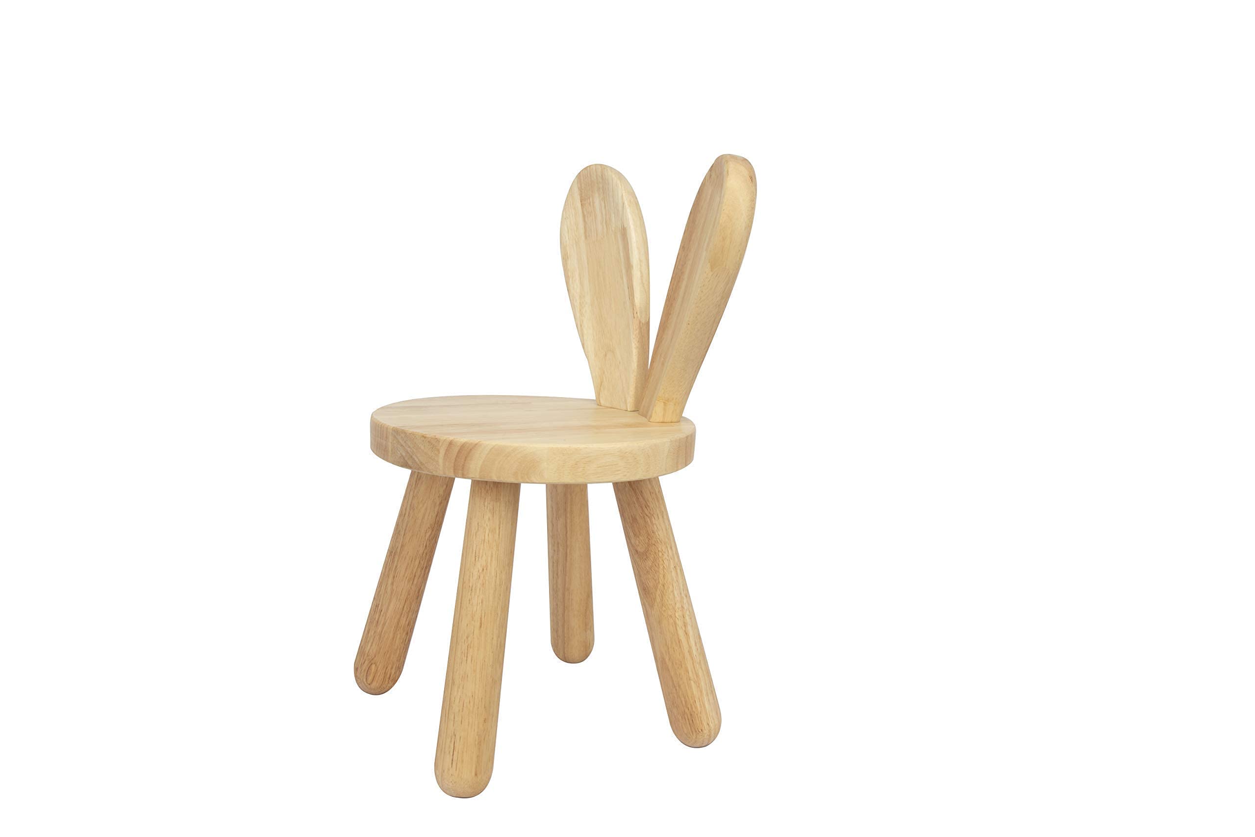 Wooden Kids Chair Naturally Finished Solid Hardwood,Bunny Ear Toddler ...