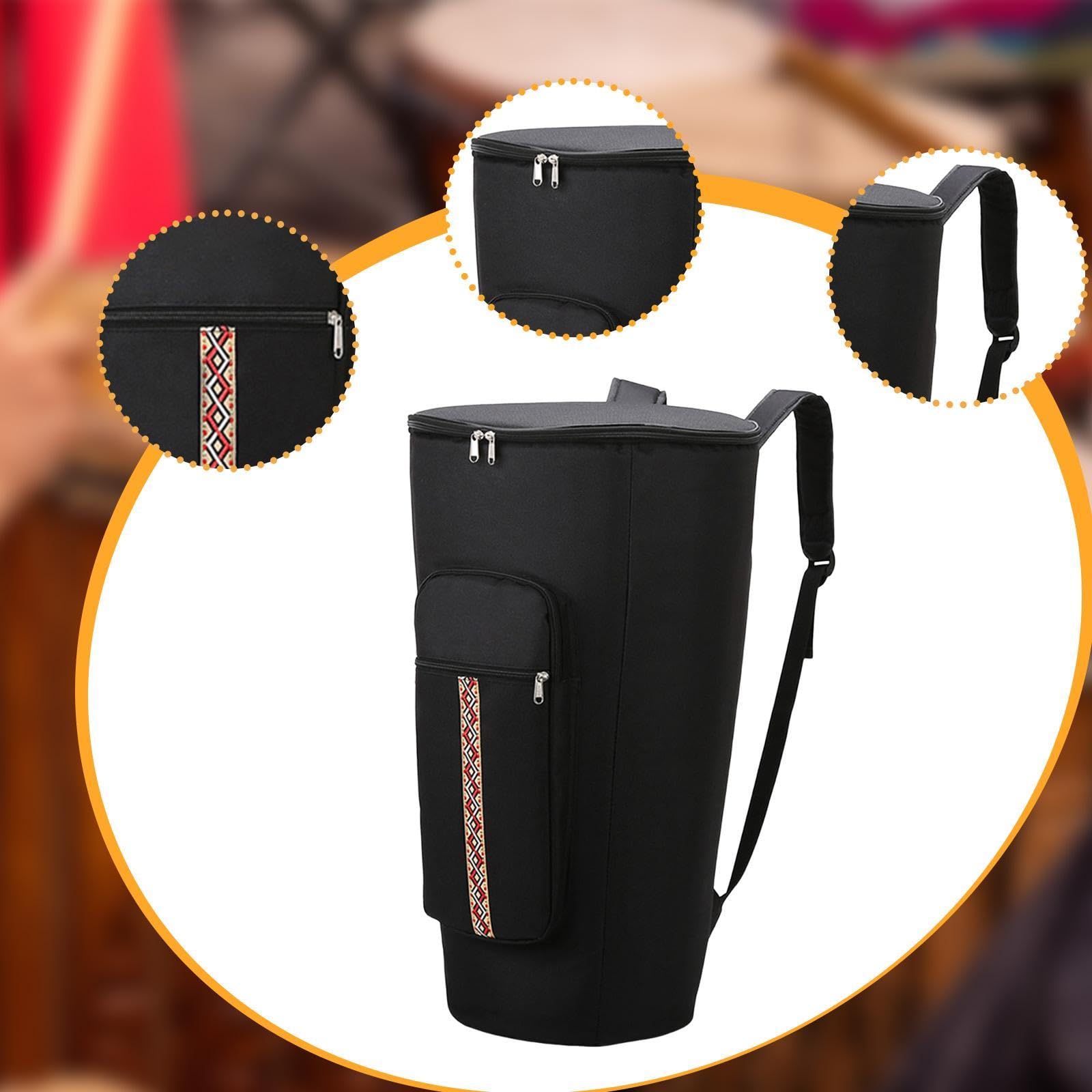 Amagogo Bolsa para Djembé, Funda para Tambor Africano, Resistente a Golpes, Tela Oxford, Impermeable, Mochila, 10 Inch