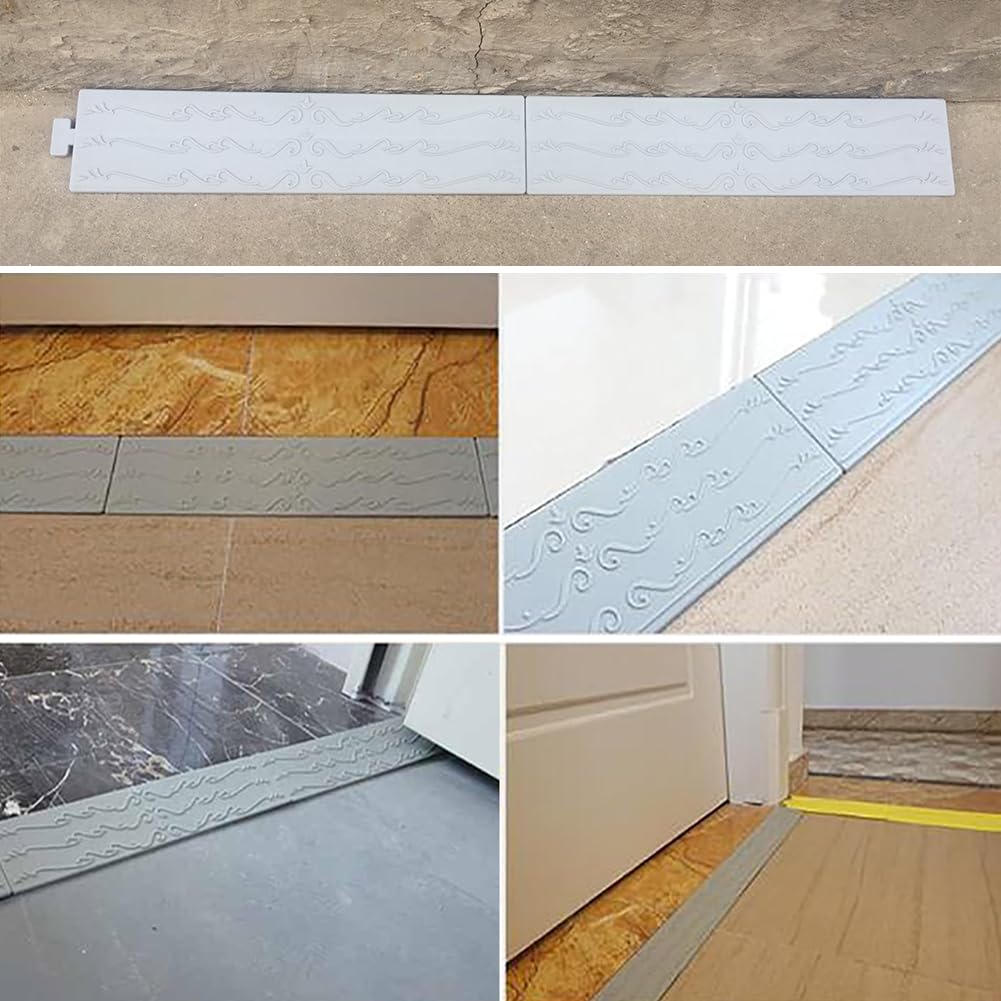 SOESFOUFU Saugroboter-Rampe 25x10x3,5 Cm – 2 Stück, Zuschneidbar, Mit Leuchtstreifen, Für Türschwellen & Bordsteine