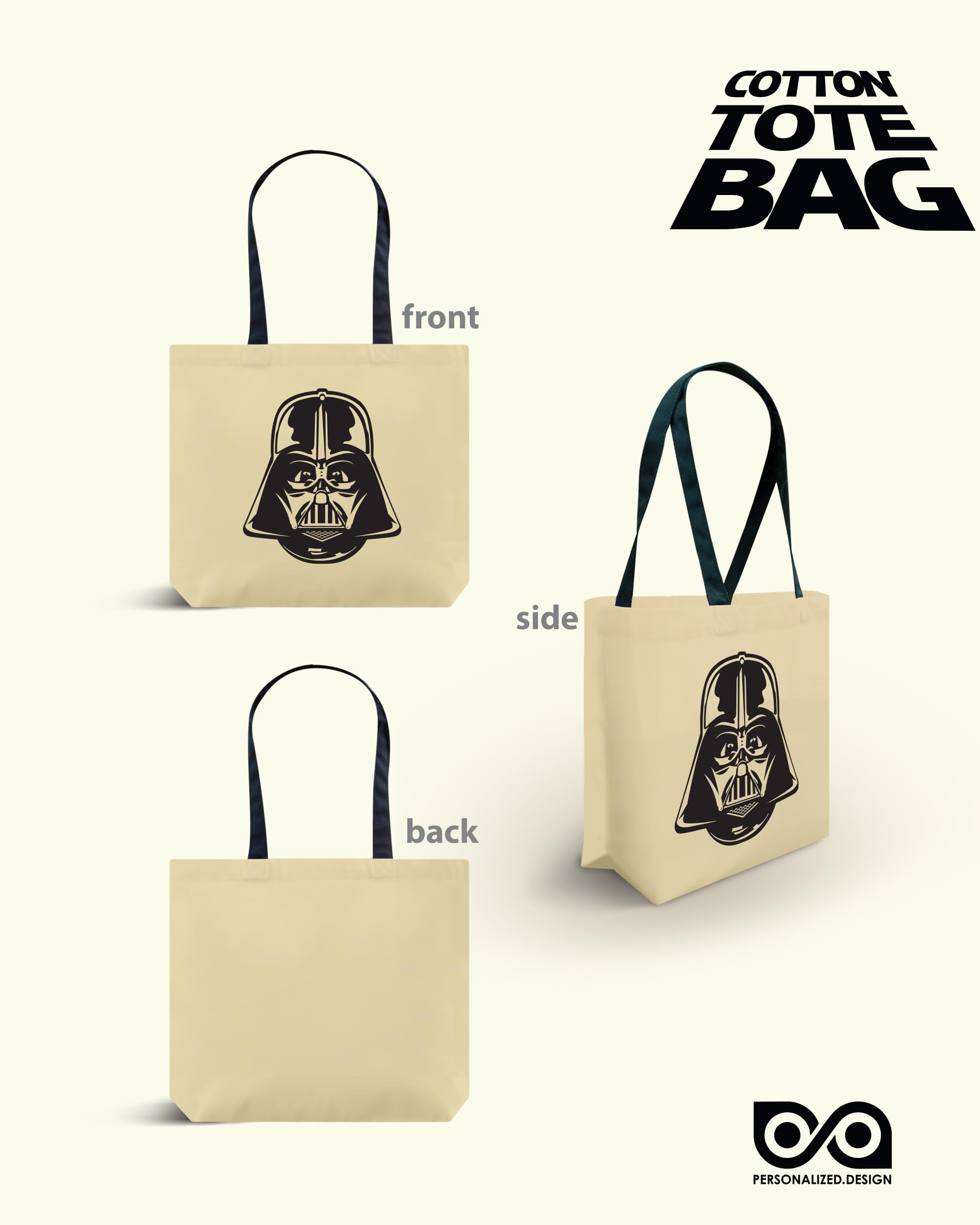 Personalized.Design Reusable Tote Bag Star Wars: Darth Vader - Christmas Party Gift Pouch - Shoulder Shopper with Handles