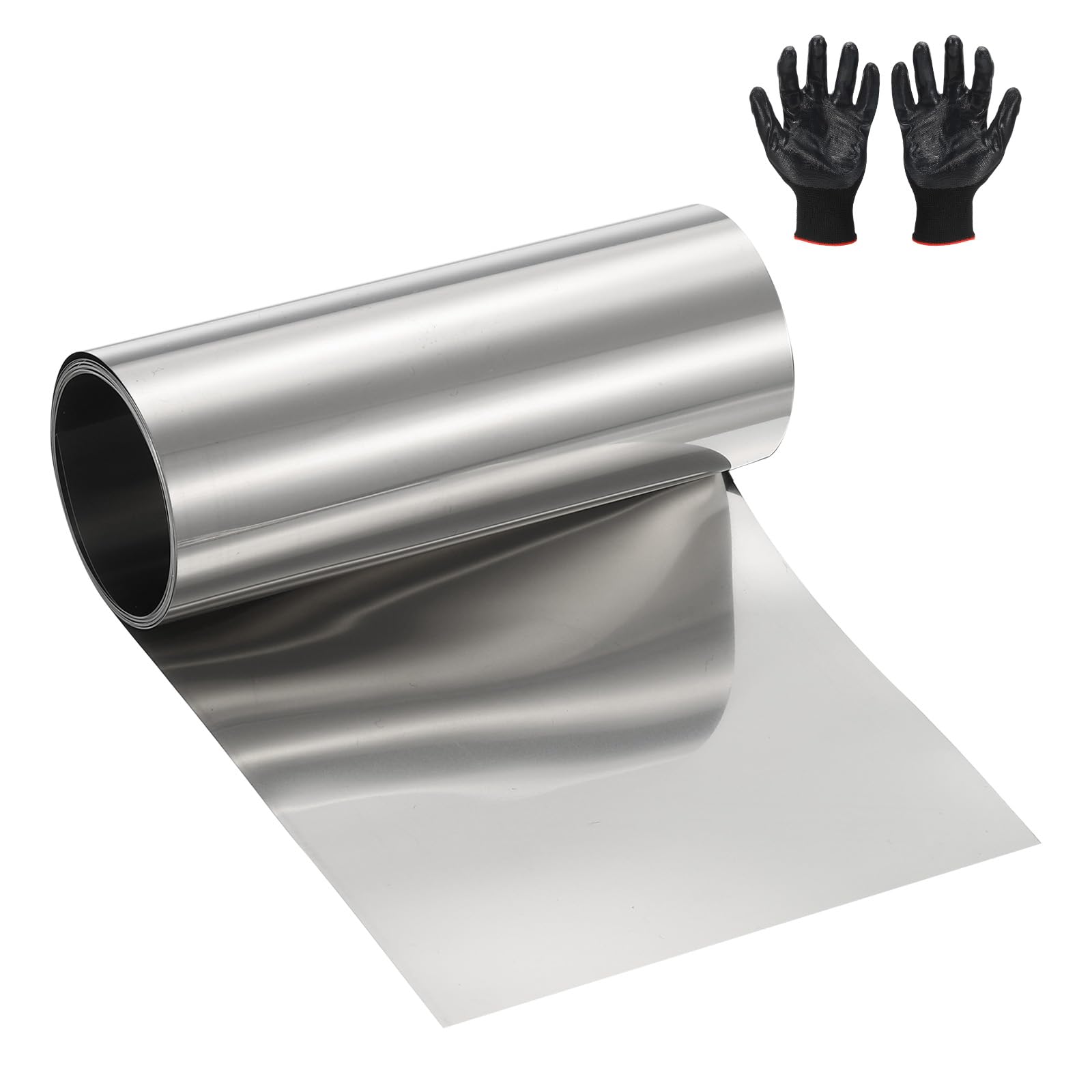 Photo 1 of YELARXI Stainless Steel Roll Metal Stainless Flashing Foil Plate, 0.08 x 100 x 1000mm (0.08mm) Thickness Fit for DIY Crafts Electrical Repair - Cylinder(1 Pack, Silver)