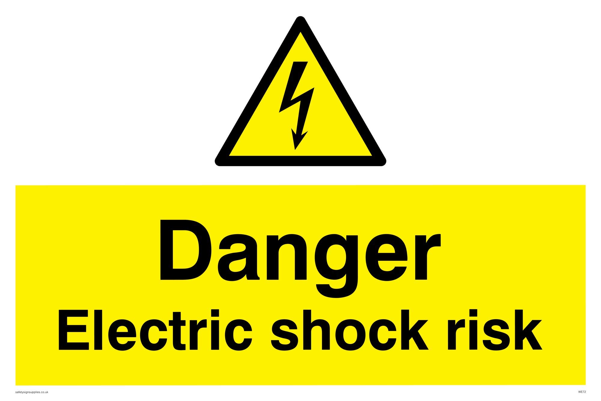 Viking Signs WE72-A2L-AC "Danger Electric Shock Risk" Sign, Aluminium Composite, 400 mm H x 600 mm W