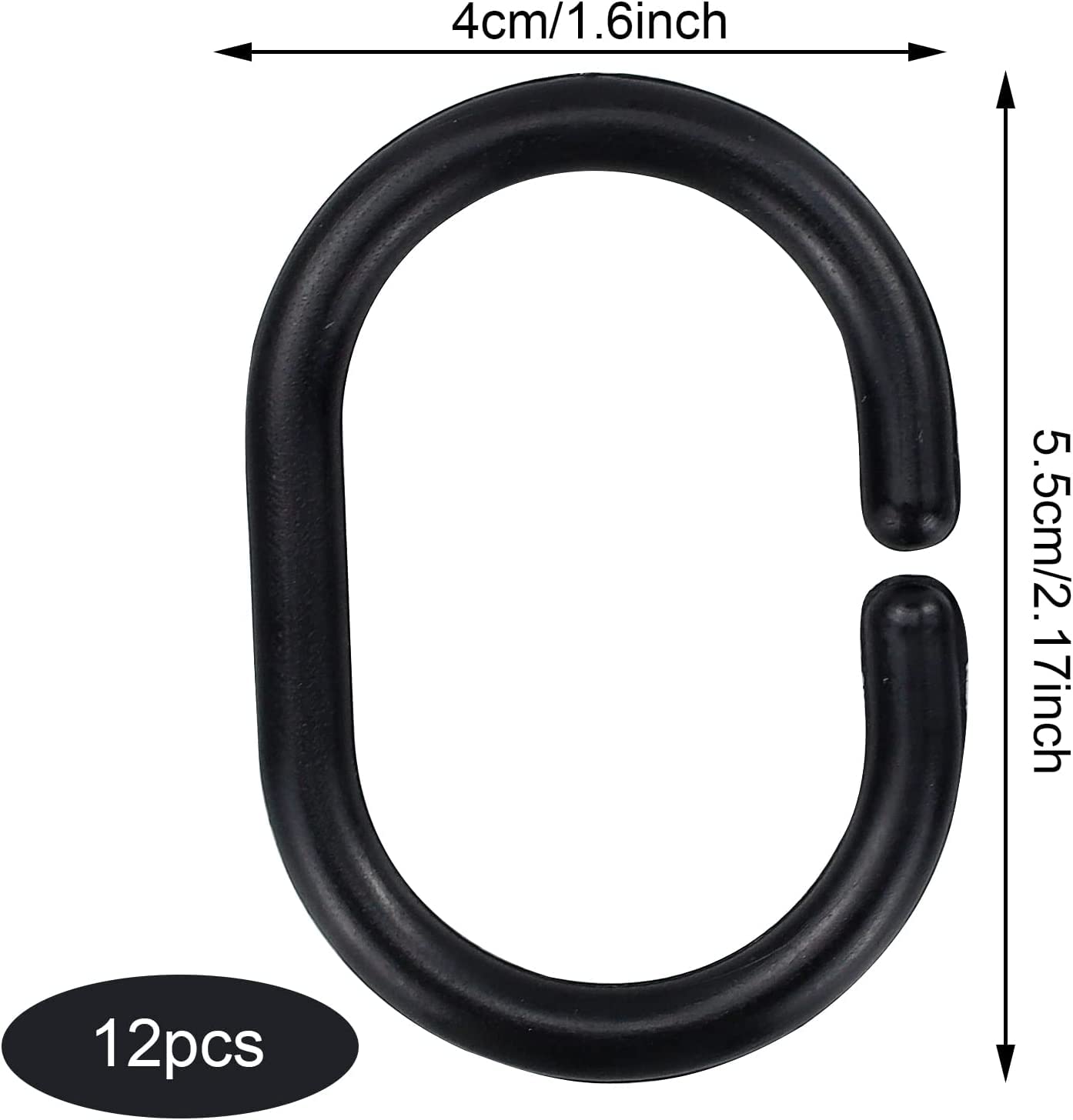 Sealskin Clips douchegordijnringen 12 stuks kunststof transparant