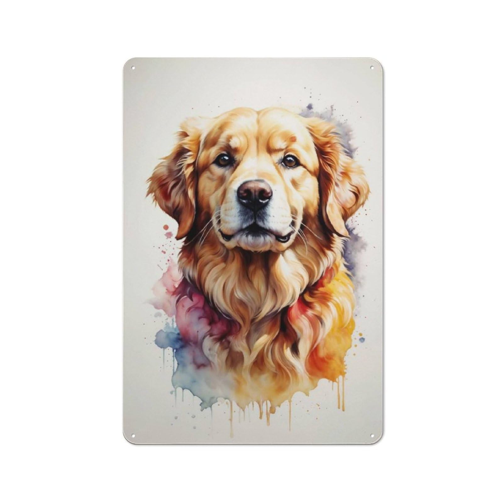 Nostalgic Golden Gaze Metal Wall Plaque 30x20cm, Retro Room Decor for Kitchen, Hallway, Bar Or Small Cafe