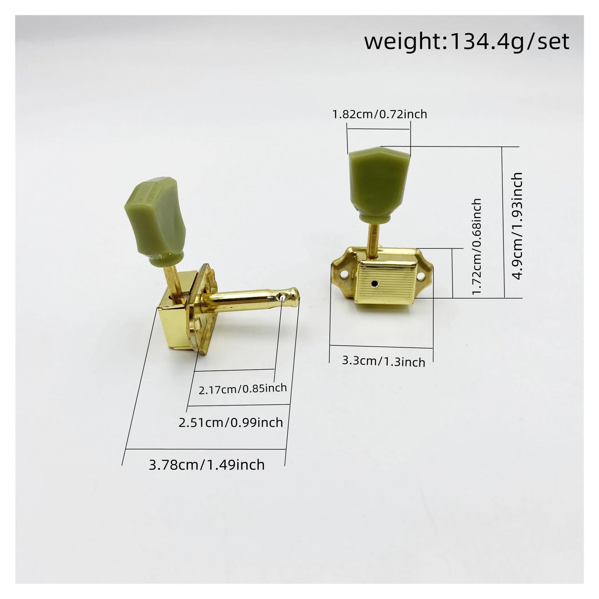 Accesorios Para Clavijas De Afinación De Guitarra Clavijas De Afinación De Guitarra Eléctrica Retro Enrollador De Cuello Folk Semicerrado(Gold)