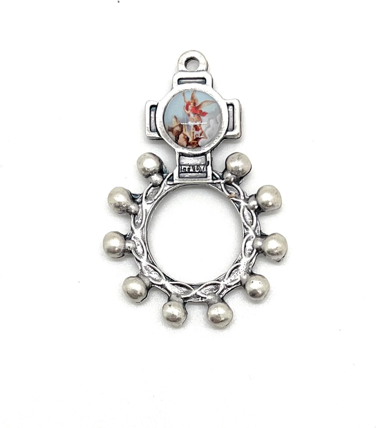 San Francis Imports St. Michael |Rosary Ring for Women | Finger Rosary Catholic Jewelry | Elegant Devotional Prayer Ring for Daily Meditation and Spiritual Practice | Meaningful Religious Gift