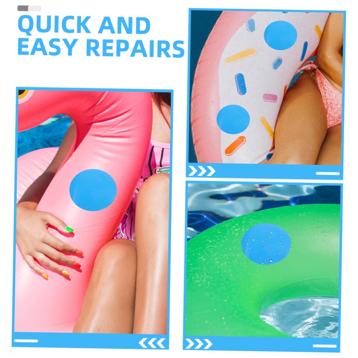 VANZACK Schwimmbad Zuschuss Kajak Aufblasbarer Schwimmring Reing Patches Kanu Re Patch Schwimmring Patches Schwimmring Patches Luftmatratzen Patch Himmelblaues PVC